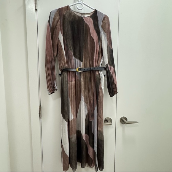 Wilfred women’s summer ink painting midi long sleeves dress with lining XXS - Picture 2 of 9